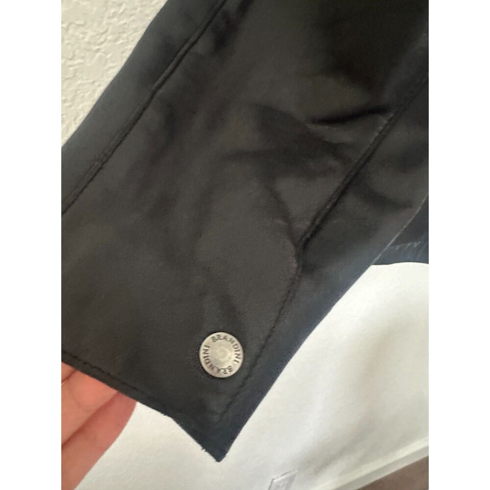 Brandini Leather Jacket Men's Large Black Lamb Leather Bomber Full Zip Lined - Picture 5 of 8
